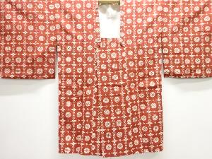 アンティーク　抽象模様手織り紬道行コート